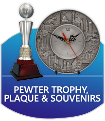 Image 115: Pewter Trophy, Plaque & Souvenirs